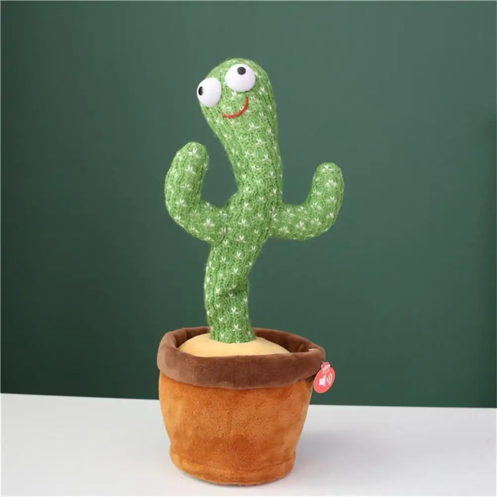 Juguete de peluche de Cactus para ni&ntilde;os, juguete educativo de felpa para la primera infancia, con vibraci&oacute;n electr&oacute;nica, para bailar y cantar-2