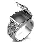 Изысканное кольцо с инкрустацией из резного циркония с открытой крышкой мужское Винтажное кольцо секретное кольцо уникальное ювелирное изделие в стиле хип-хоп панк подарок