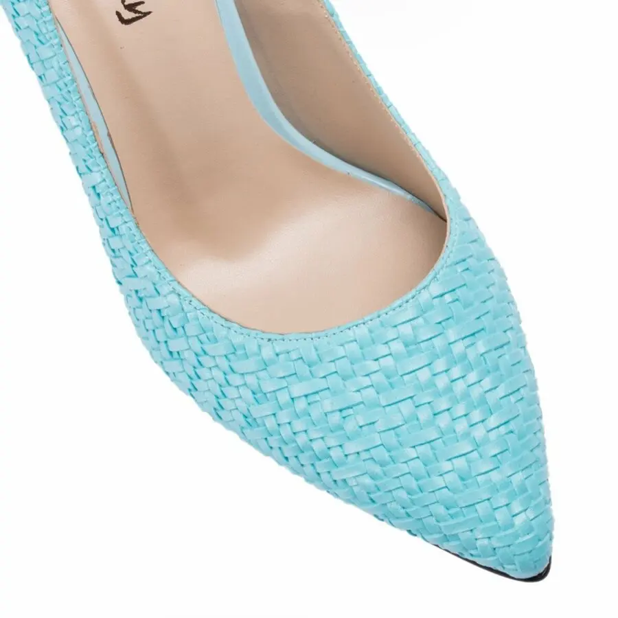 

Heels Women 2021 Deery, Blue Knit Pattern Women'S Stiletto