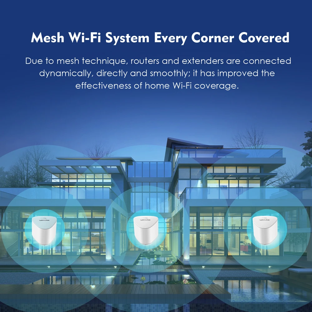 Беспроводной сетчатый Wi Fi роутер 2 4G 5G AC2100|Беспроводные роутеры| |