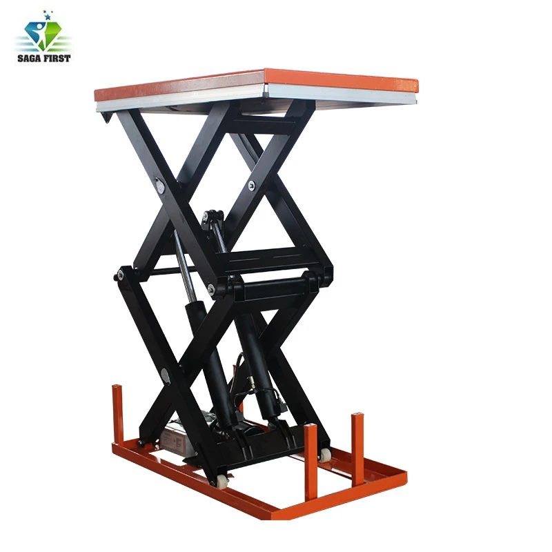 

Механическая электрическая платформа с двойным ножничным подъемником