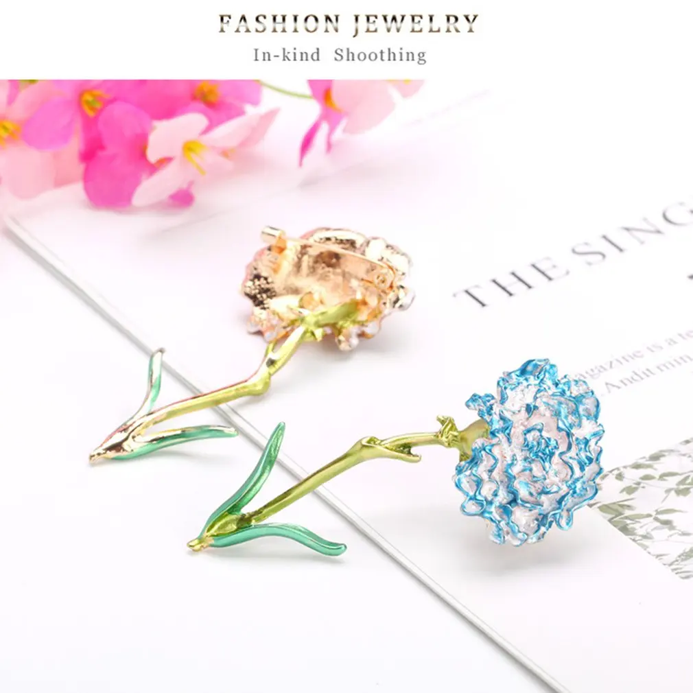 Женская Брошь В Виде Цветка гвоздика большая эмалированная брошь из сплава на