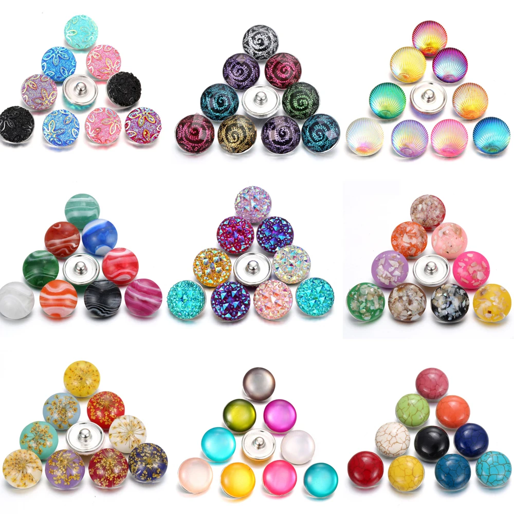 5 шт./лот новые ювелирные изделия с кнопками смешанный стиль Имбирная смола 18 мм