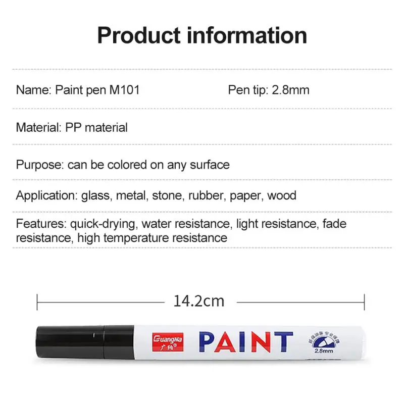

12colors Paint Marker Pen Waterproof Car Tyre Tire Tread CD Metal Permanent Paint Marker Graffti Oily DIY Art Marker Pen