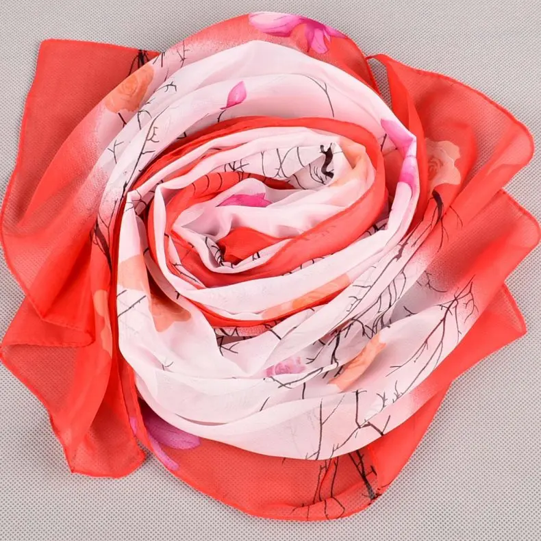 Весенняя двухцветная шелковая сатиновая квадратная лента для волос хиджаб