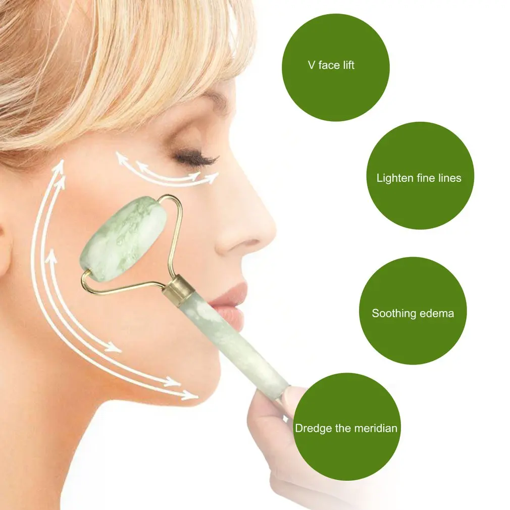 

Natural Jade Stone Face Care Massager Handheld Anti Wrinkle Face Body Foot Massage Tools For Facial health Best Gift Hot sales
