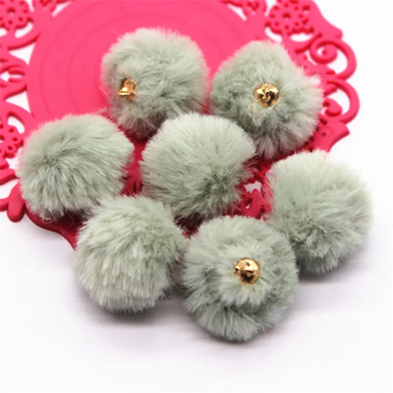 20pcs 25mm Mix Colors Imitate Rabbit Fur Fabric Covered Round Bead Ball Pendant Home Garden Cabochon Crafts Jewelry DIY | Дом и сад