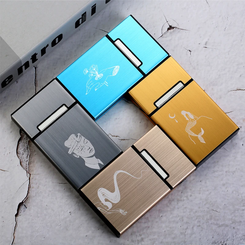 Тонкий женский чехол для сигарет на заказ леди пластиковый с откидной крышкой