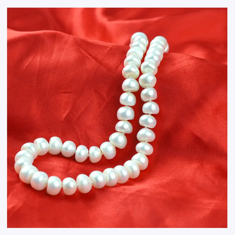 Натуральный пресноводный жемчуг овальное ожерелье 8-9 мм около круглого жемчуга