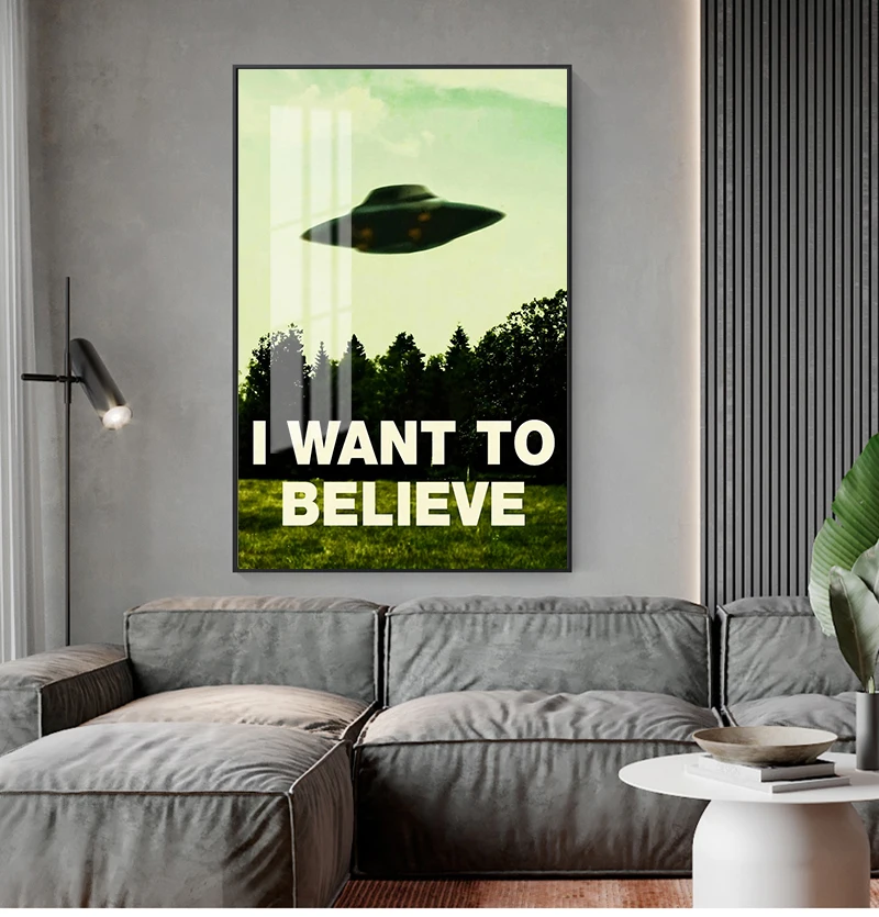 Картины для украшения гостиной без рамки я хочу верить файл X ТВ Play холст печать