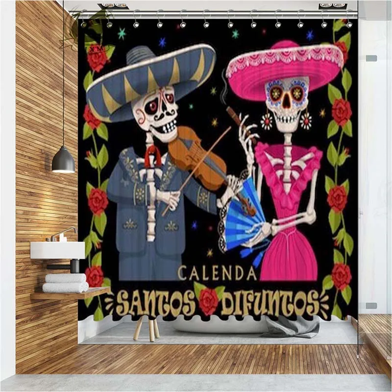 Занавески для душа VIXM Day Of The Dead из водонепроницаемого полиэстера занавески