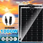 Комплект солнечных панелей 1000 Вт500 Вт, 18 в, солнечные батареи для автомобиля, лодки на колесах, дома, улицы, кемпинга, зарядное устройство для мобильного телефона