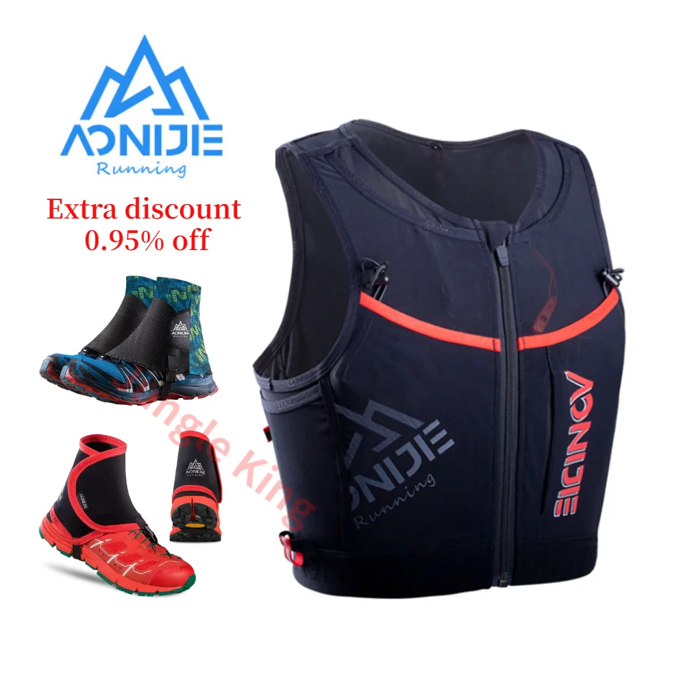 AONIJIE C9106 10L Quick Dry Sports Backpack Hydration Pack Vest Bag with Zipper for Hiking Running Marathon E941 Race Shoe Cover