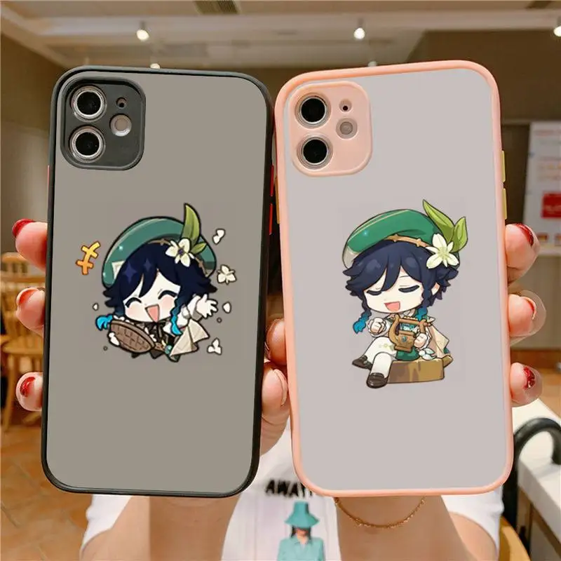 

Genshin Impact Barbatos Phone Case for iPhone X XR XS 7 8 Plus 11 12 pro MAX Translucent Matte Shockproof shell