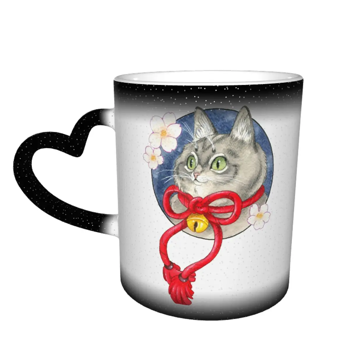 

Кружка с японской кошкой, которая меняет цвет, дешевая кружка, забавная керамика, чашки с горячим шоколадом