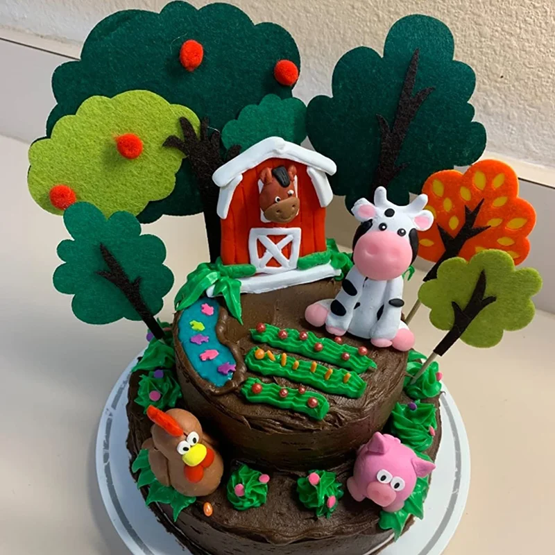 

8 шт., украшения для торта в виде животных