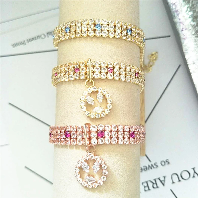 С украшениями в виде кристаллов с бриллиантами ошейник для собак щенки домашнее