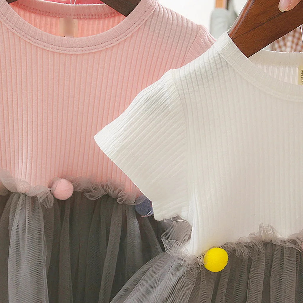 Летнее короткое платье без рукавов принцессы для маленьких девочек повседневная