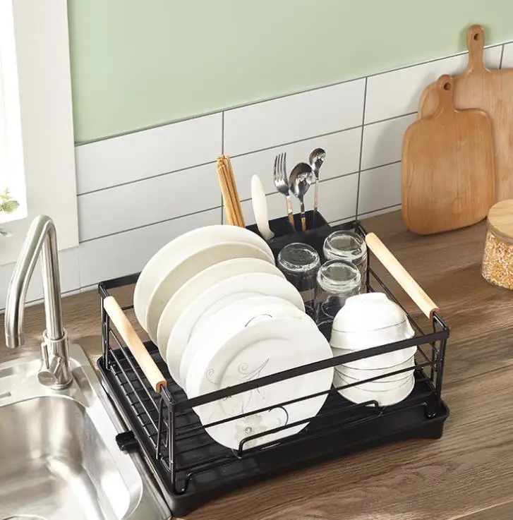 Кухонная дренажный поддон стеллаж для хранения посуды из нержавеющей стали