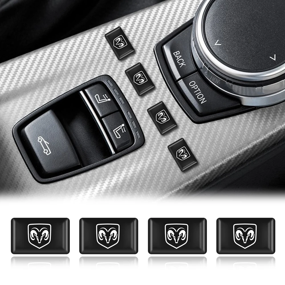 

10 PCS Car Styling Small Decorative Badges Bucket Steering Wheel For Dodges Challenger RAM 1500 Charger Avenger Caliber Nitro