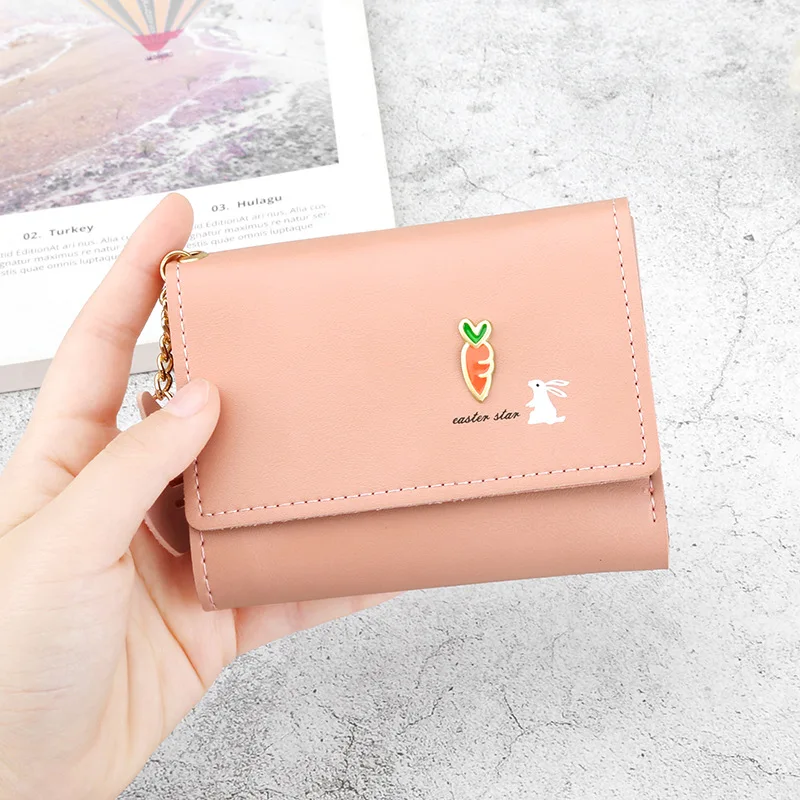 Кролик и морковь аниме маленький короткий женский кожаный кошелек Женский