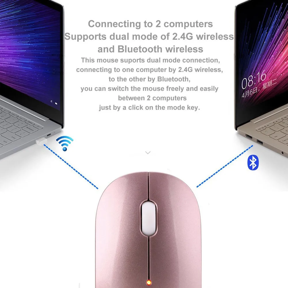 Беспроводная оптическая USB-мышь 2400 DPI 4 кнопки Bluetooth 0 5 цветов | Компьютеры и офис