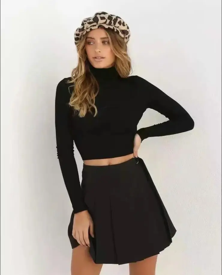 Вязаный свитер с открытой спиной и бантом Женский Повседневный пуловер высоким