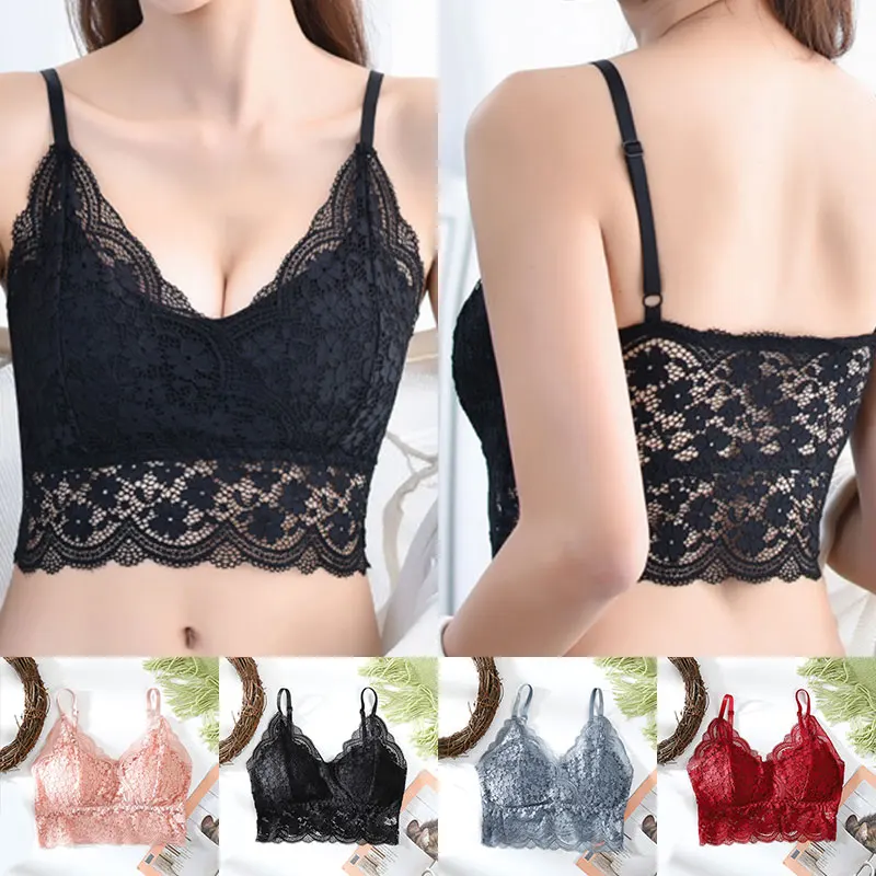 

2021 Women Push Up Wireless Lace Bra New Arrival Top Sexy Women Chest Pad Underwear Lingerie Full Cup Bra Sports