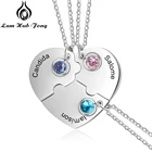 3 шт. ожерелье с кулоном в виде сердца Bff, персонализированное имя, ожерелье для лучших друзей, ювелирные изделия в подарок для женщин (Lam Hub Fong)