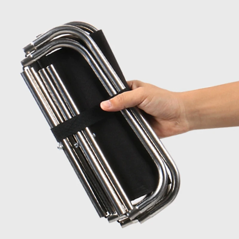 

Portable Stainless Steel Folding Stool Outdoor Fishing Stool Camping Chair Foldable Subway Mazza Stool