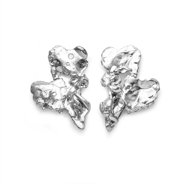 

Несимметричные серьги Ins с текстурой рок, нишевые дизайнерские серьги в стиле ретро, женские индивидуальные серьги