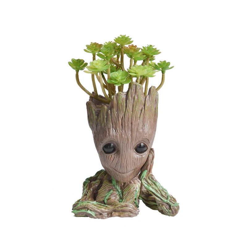 Мини цветочный горшок Groot милая игрушка искусственные горшечные цветы из смолы