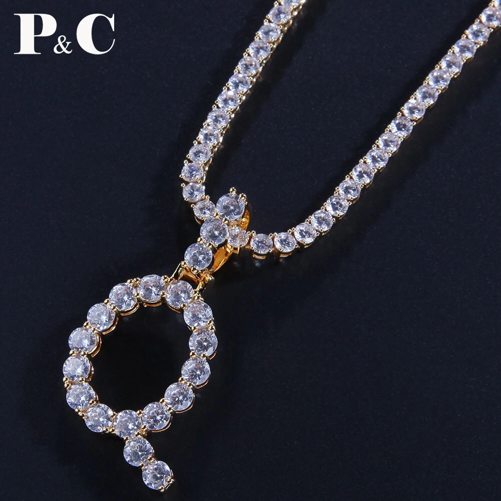 ЦИРКОНИЕВЫЕ теннисные ожерелья с буквами и кулоном для женщин мужчин в стиле рок