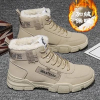 2021 new ankle boots mens snow boots winter warm lace up 2021 new mens shoes wool plush winter boots mens shoes extra large