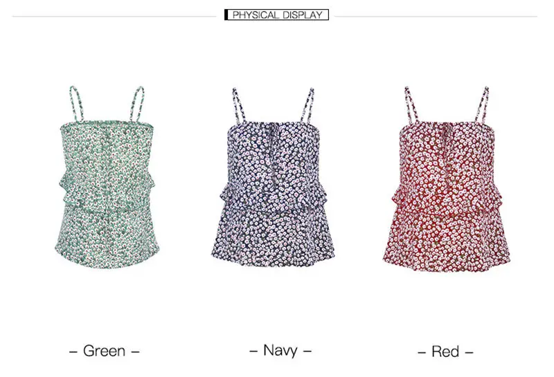 Летний пикантный топ на бретелях светильник цветочным принтом | Женская одежда