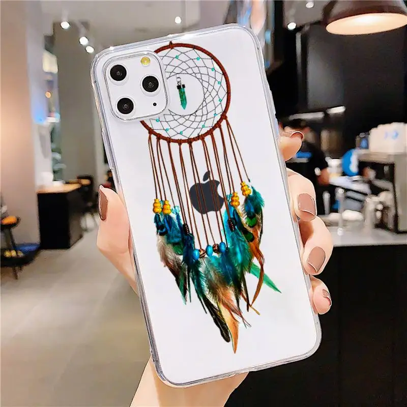 

Dreamcatcher feather Phone Case Transparent soft For iphone 5 5s 5c se 6 6s 7 8 11 12 plus mini x xs xr pro max
