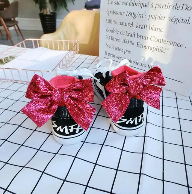 Модные милые блестящими бантами короткие носки женские полусапожки на шнурках с