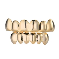 hip hop gold teeth upper and bottom grills dental mouth punk teeth caps cosplay party tooth rapper body fashion jewelry gifts