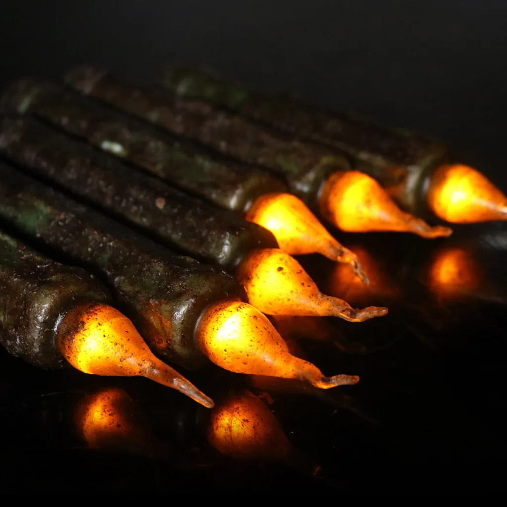 6 шт. 17 см свеча в винтажном стиле с Черным Воском светодиодная форме конуса