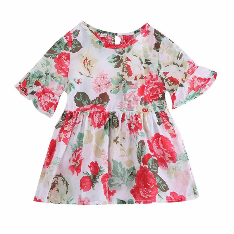 

UK Stock Newborn Kids Baby Girl Floral Party Pageant Tutu Dress Sundress Clothes
