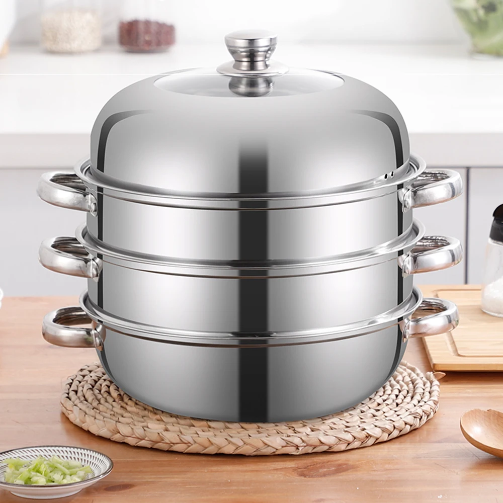 Двухслойный трехслойный отпариватель из нержавеющей стали кастрюля для супа