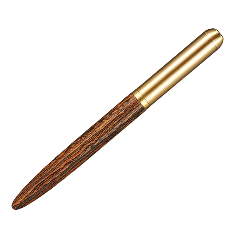 

Classic 0.5mm Wood Fountain Pen Copper Business Fine Nib Pen Office School Supplies Stationery