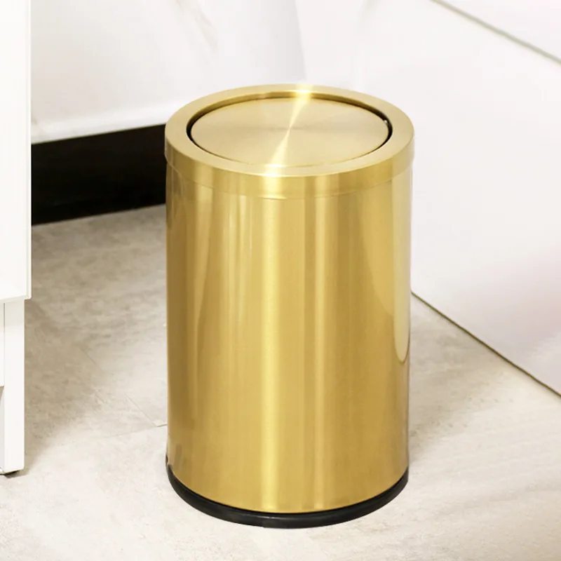 luxury kitchen bathroom trash can bedroom gold stainless steel home office trash bin cabinet storage poubelle storage bs50tb free global shipping