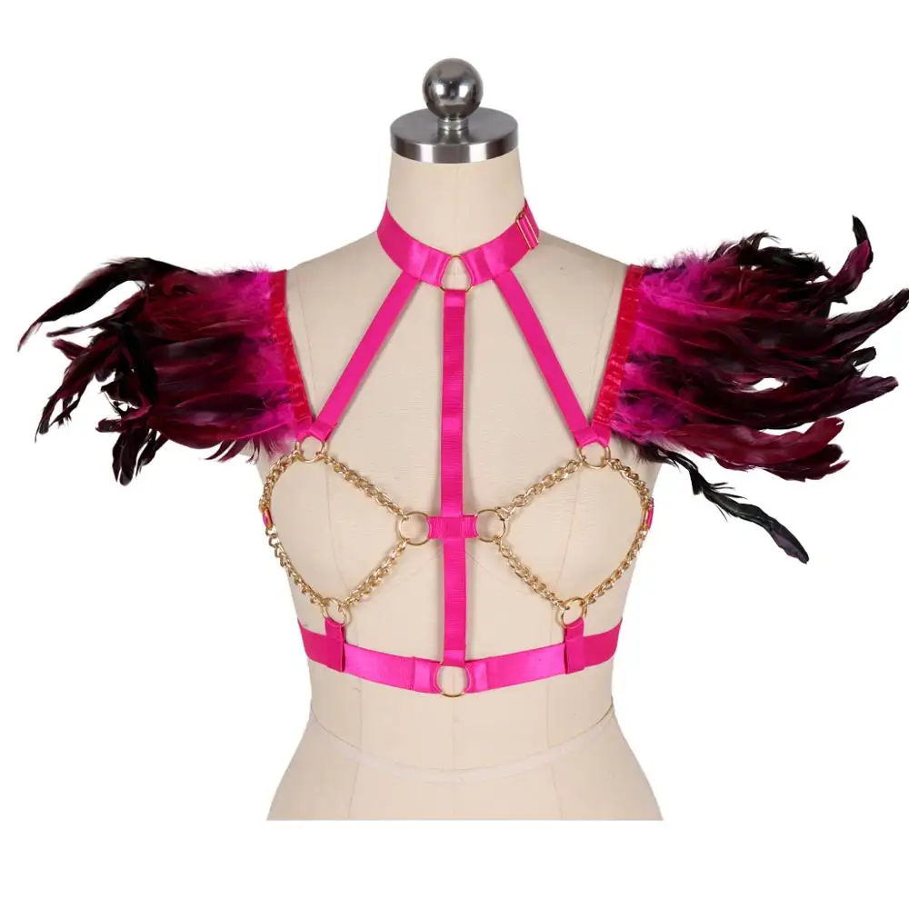 

Gothic Suspender Belt Sexy Bandage Lingerie Hollow Harness Lingerie Bustier Elastic Hollow Out Elastic Strap Harness Bra