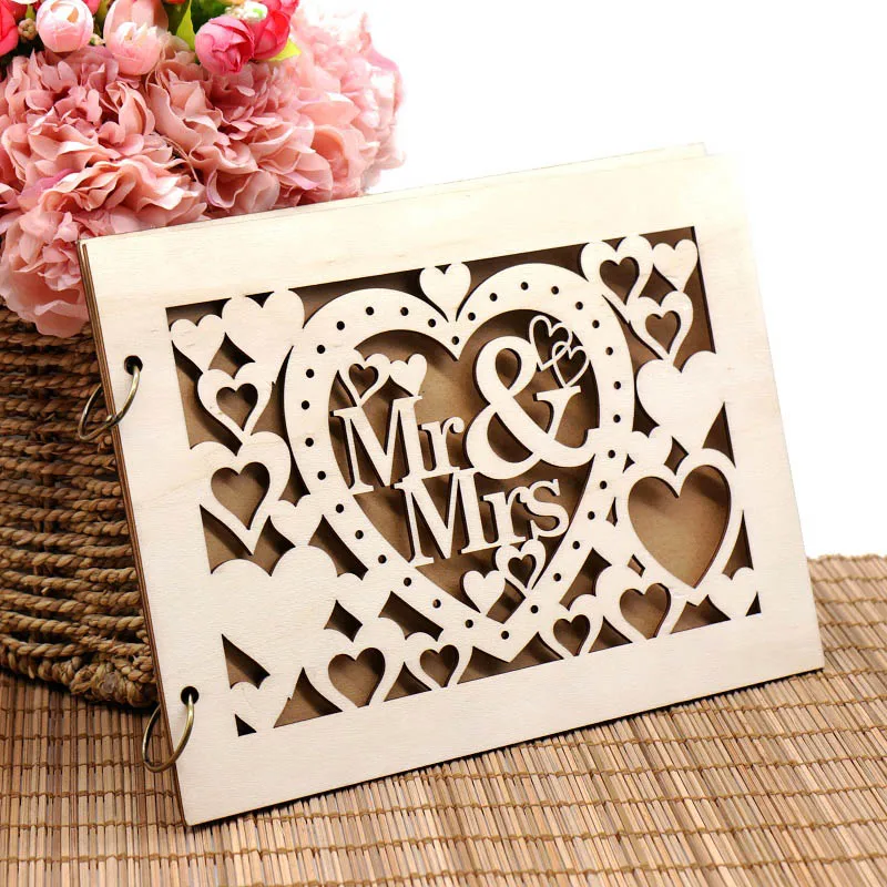 Персонализированная Свадебная Гостевая книга Мистер и миссис с гравировкой в