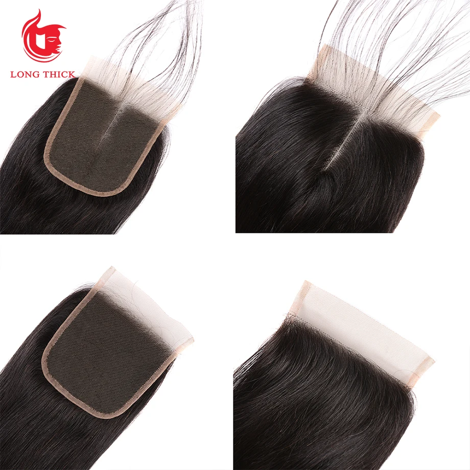 Кости прямые волосы 4x4 швейцарская кружевная Фронтальная застежка