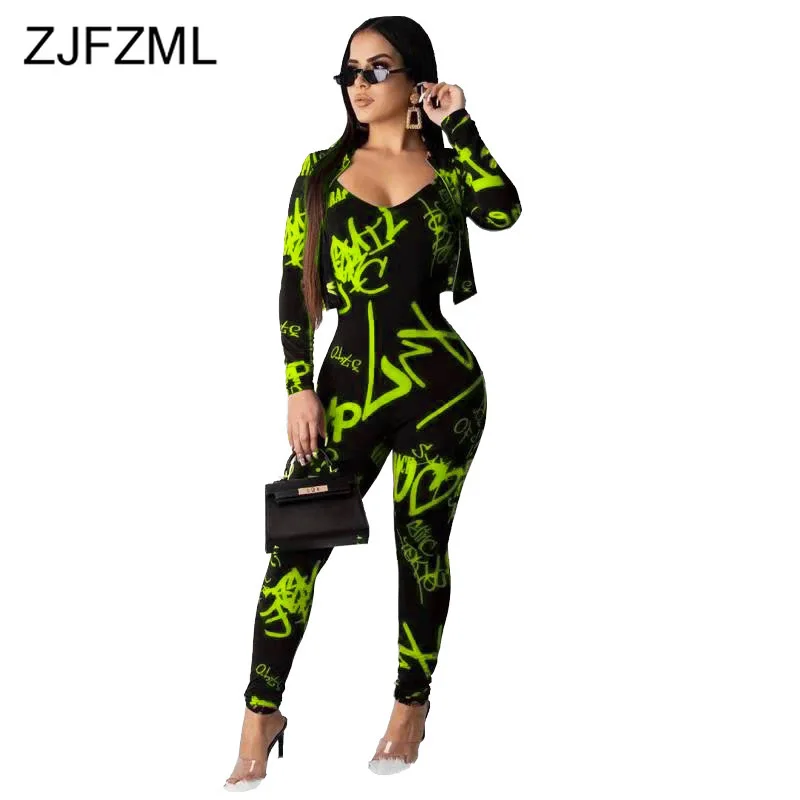 Женский неоновый спортивный костюм из двух предметов Облегающий комбинезон на