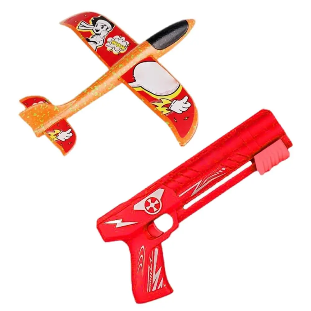 

Throwing Glider Planes Red Orange Launcher Foam Airplane Toy 2 Flight Modes Toy Airplane With 1 Aircraft Launcher And 1 Aircr