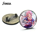 Японское аниме Mirai Nikki, дневник будущего, броши, коллекция Значки для косплея, мультяшный узор, стеклянная брошь из кабошона, булавка, украшения