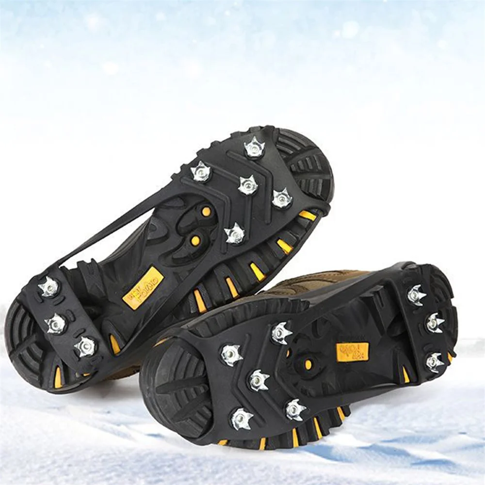 

1 Pair 8 Teeth Crampons Ice Cleats Anti Slip Ice Snow Shoe Spike Grips Shoes Walk Traction Cleats On Snow And Ice